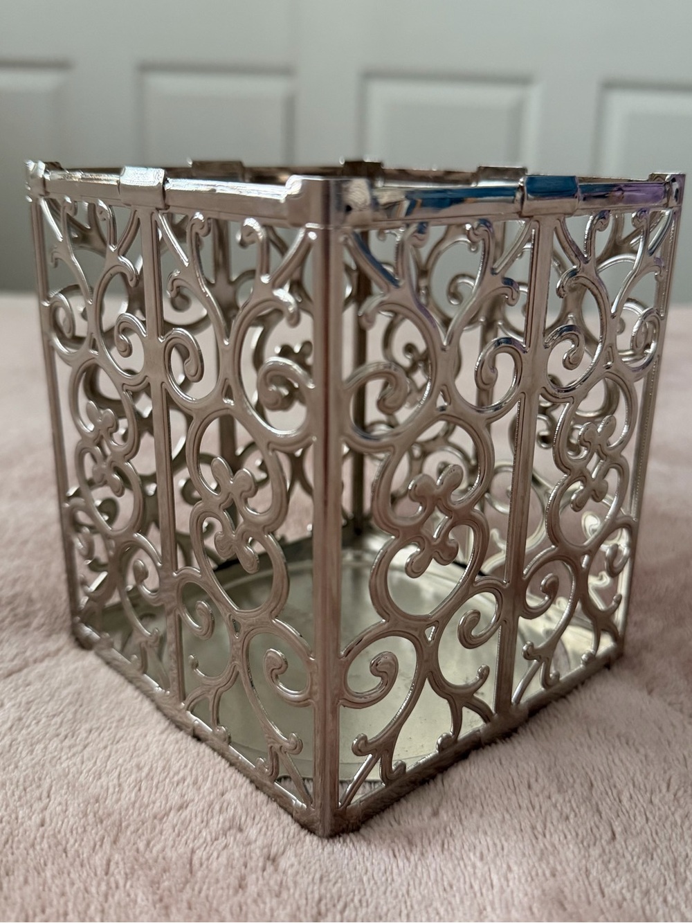 Bath and Body Works Silver 3 Wick Candle Holder